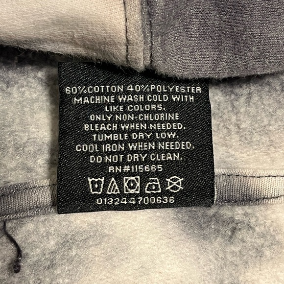 AC/DC Tie-Dye Pullover Classic Retro Rock Hoodie, Sz 32-36, M, Red/Gray on White - Picture 4 of 4